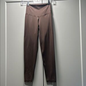 aerie High-Rise Brown Stretch Leggings with Wide Waistband